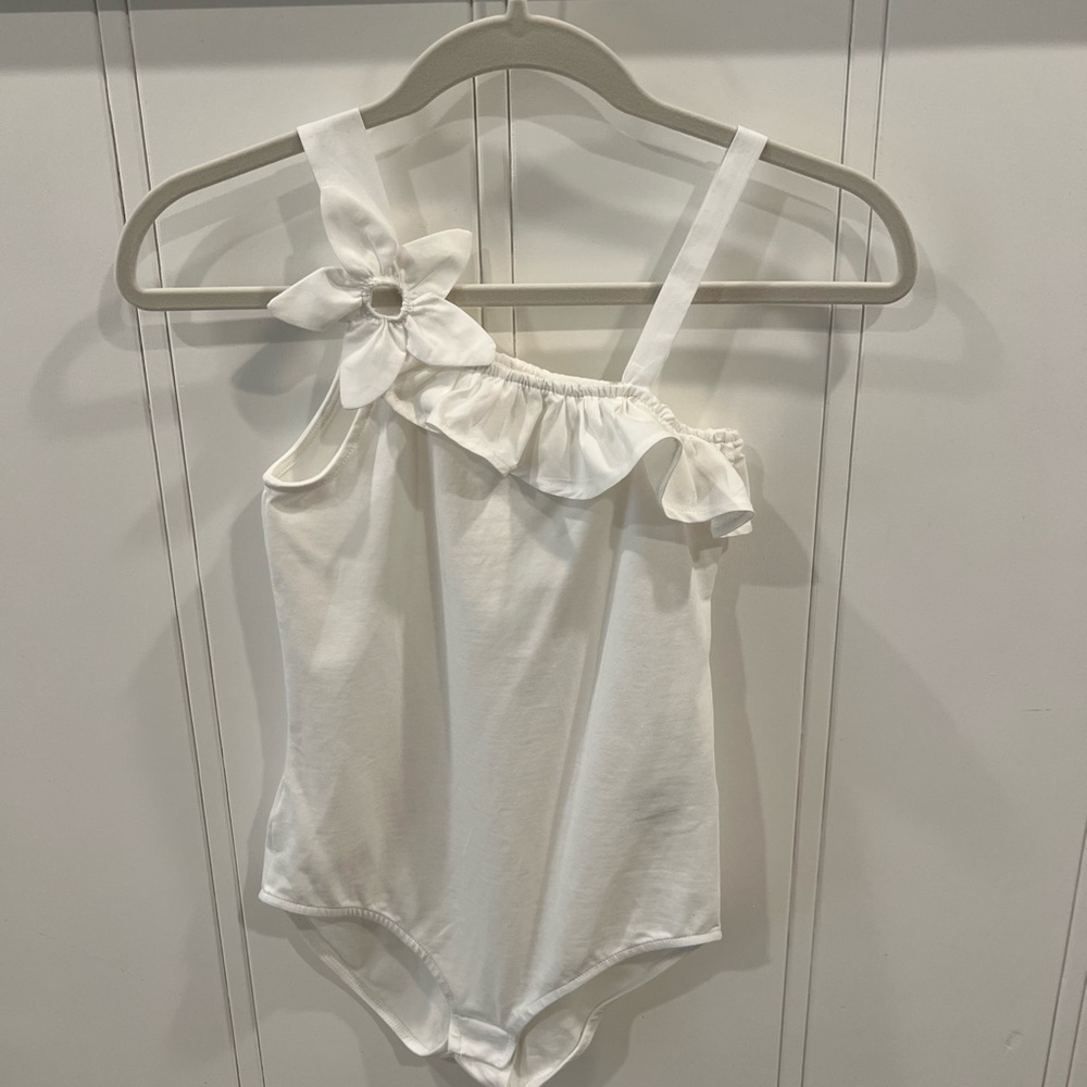 Zara White bodysuit shirt with adorable bow